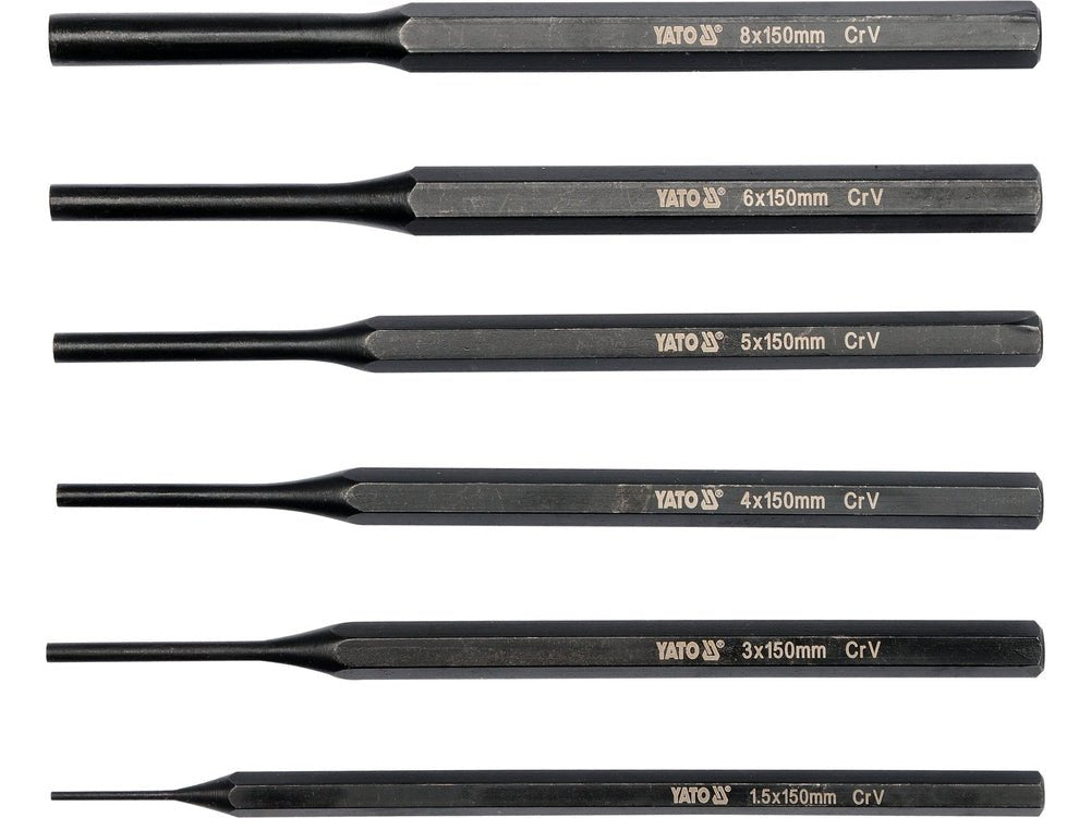 KIT 6 POINCONS Cr-V 1.5 - 8 MM — YATO YT-47121 - SME IMPORT