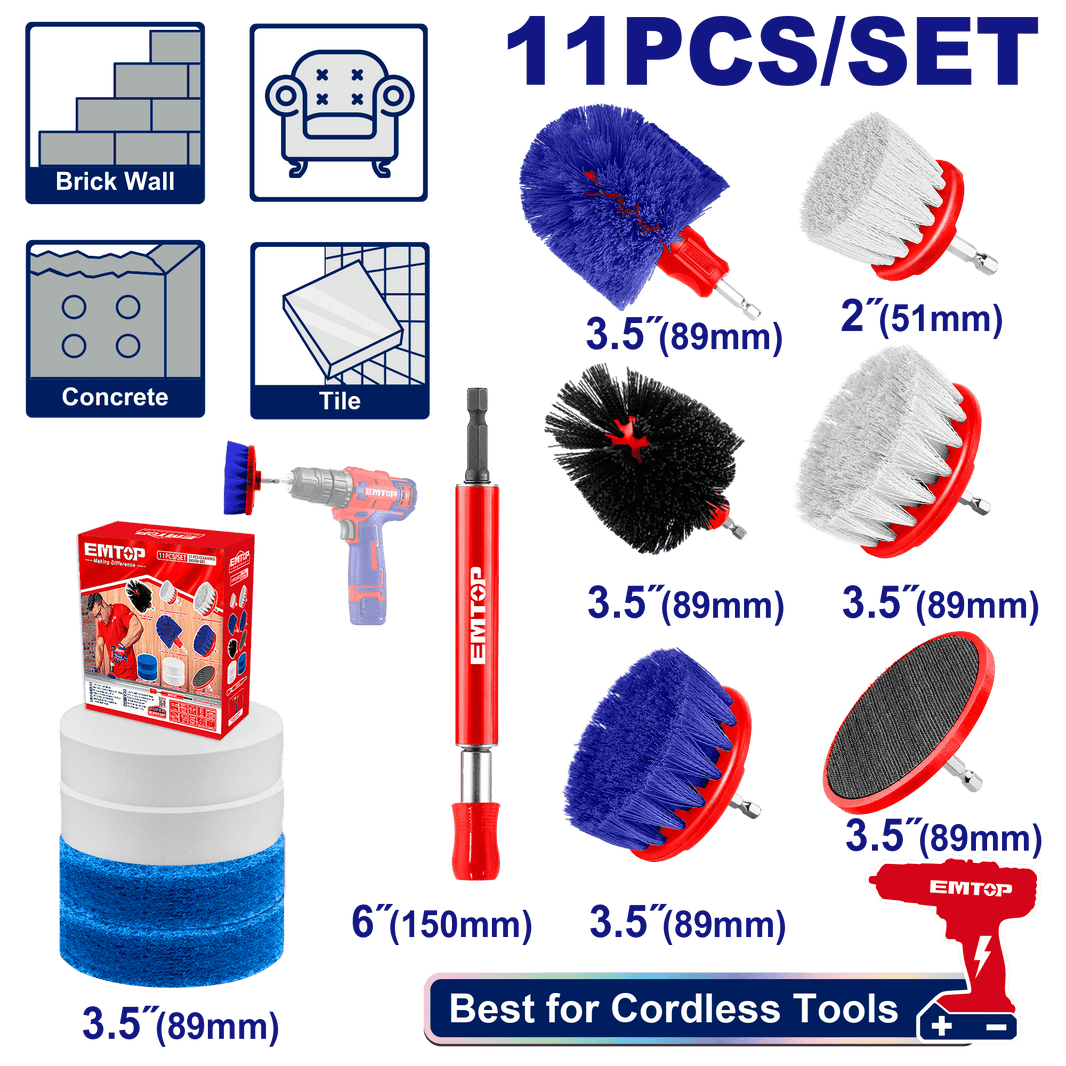 Kit brosses de nettoyage EMTOP ECB1101 - SME IMPORT