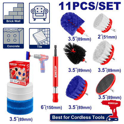 Kit brosses de nettoyage EMTOP ECB1101 - SME IMPORT