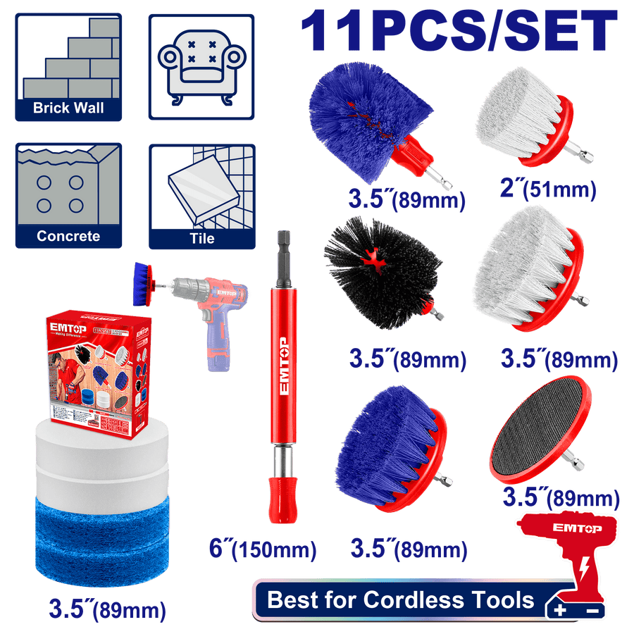 Kit brosses de nettoyage EMTOP ECB1101 - SME IMPORT