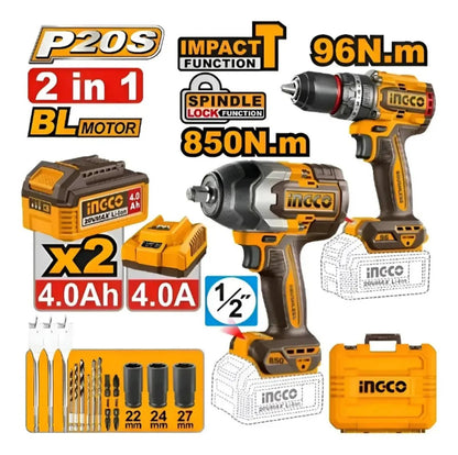 Kit combiné 2 pièces INGCO COSLI250586 - SME IMPORT