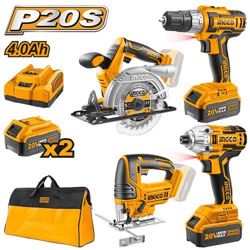 Kit combiné 4 pièces 20 V P20S INGCO – CKLI2010 - SME IMPORT