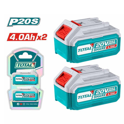 Kit de 2 batteries 20V 4Ah P20S TOTAL pour outils sans fil TOSLI240312 - SME IMPORT