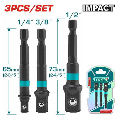 Kit de 3 embouts 1/4 3/8 1/2 pouces TOTAL TAC273651 - SME IMPORT