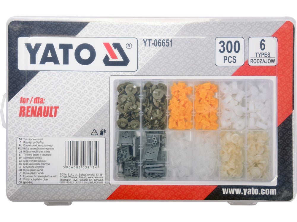 Kit de 300 agrafes de fixation automobile YATO YT-06651 – Renault - SME IMPORT
