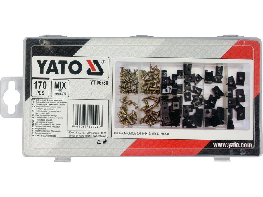 Kit de vis et rondelles pour carrosserie YATO YT-06780 – 170 pièces - SME IMPORT