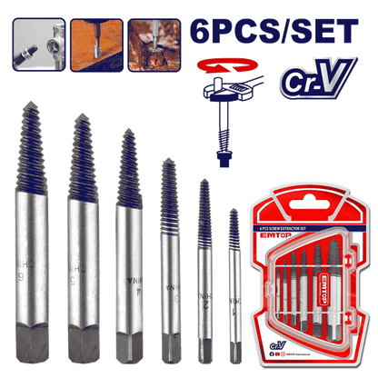 Kit d’extracteurs de vis 6P EMTOP ESES2006 - SME IMPORT