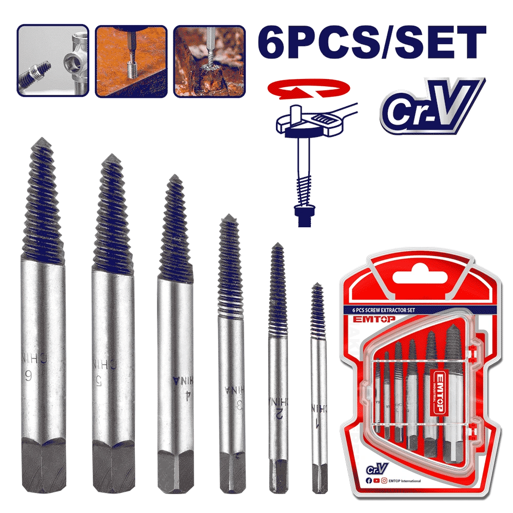 Kit d’extracteurs de vis 6P EMTOP ESES2006 - SME IMPORT