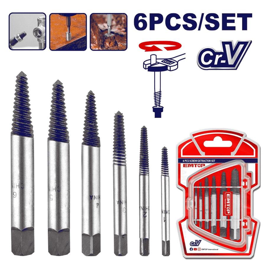 Kit d’extracteurs de vis 6P EMTOP ESES2006 - SME IMPORT