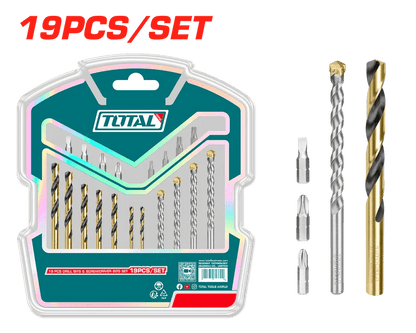 Kit embouts forets HSS maçonnerie TOTAL 19 pièces professionnel TACSDB1901 - SME IMPORT