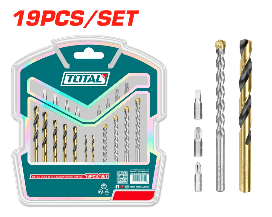 Kit embouts forets HSS maçonnerie TOTAL 19 pièces professionnel TACSDB1901 - SME IMPORT