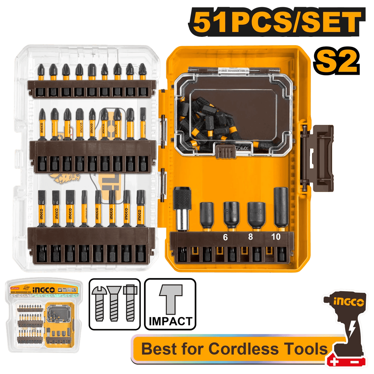 Kit Embouts INGCO 51 pcs AKDL25106 - SME IMPORT