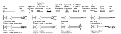 KIT EXTRACTEUR D'INNERTIE DEMONTAGE MOYEUX - ROULEMENT & ENGRENAGE 16Pcs — YATO YT-25391 - SME IMPORT