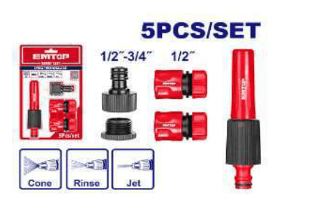 Kit lance et raccords d'arrosage – EMTOP ESNE11251 - SME IMPORT