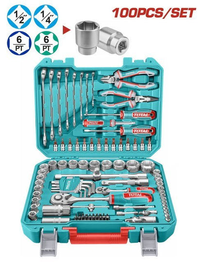 Kit outils 100 pièces TOTAL bricolage THKTHP21006 - SME IMPORT