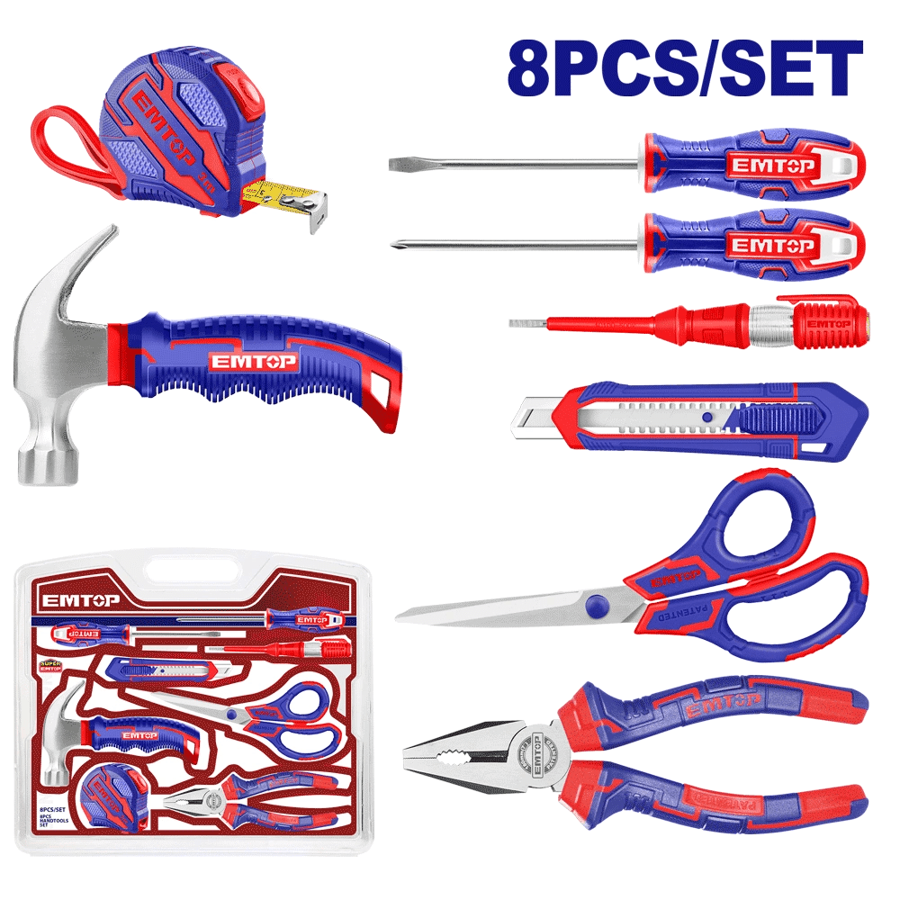 Kit outils à main 8P EMTOP EHTS01081 - SME IMPORT