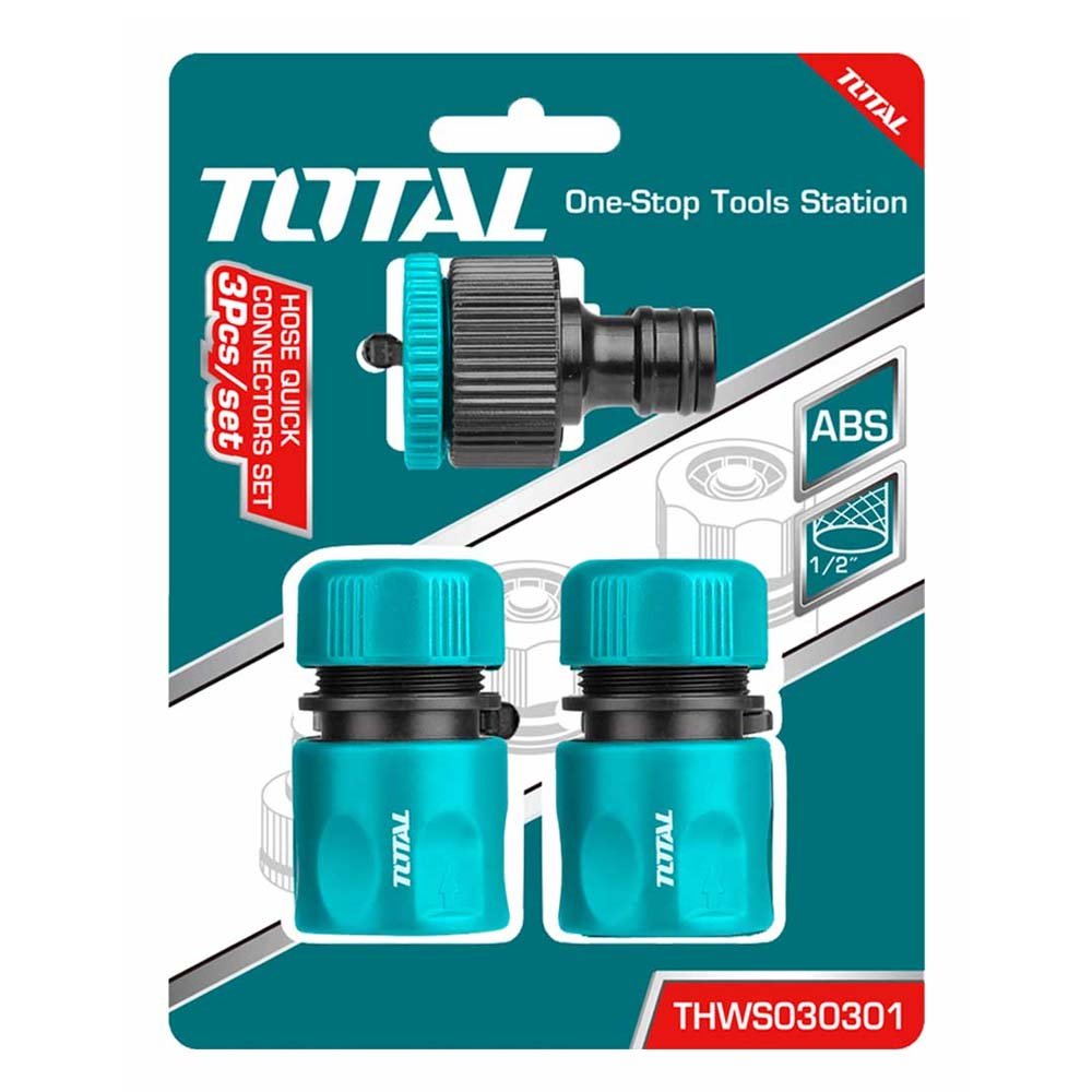Kit raccords rapide demi pouce 3 pièces pour tuyau arrosage TOTAL THWS030301 - SME IMPORT