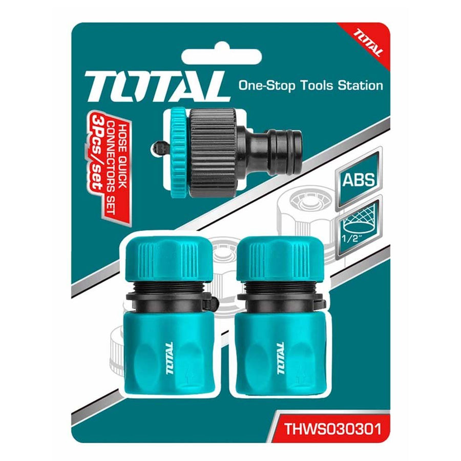 Kit raccords rapide demi pouce 3 pièces pour tuyau arrosage TOTAL THWS030301 - SME IMPORT