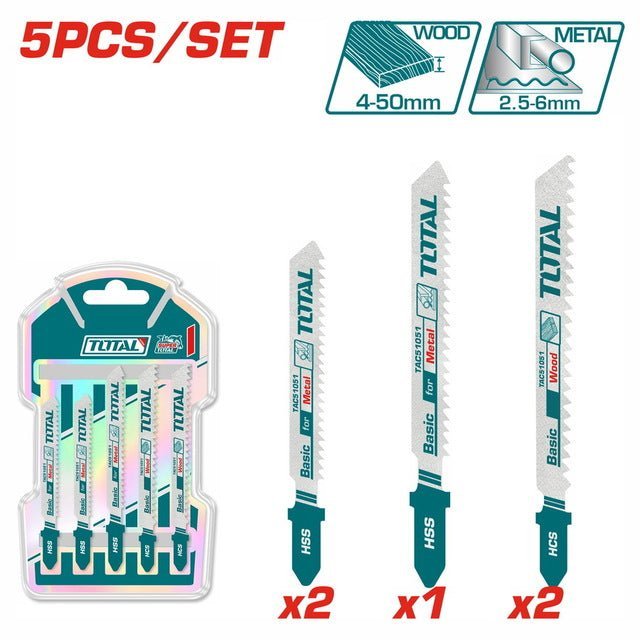 Lame scie sauteuse universelle bois métal longueur 50 mm coupe précise TOTAL TAC51051 - SME IMPORT