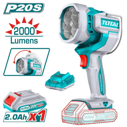 Lampe de travail LED 2000 lumens 20V TWLI20881 TOTAL - SME IMPORT