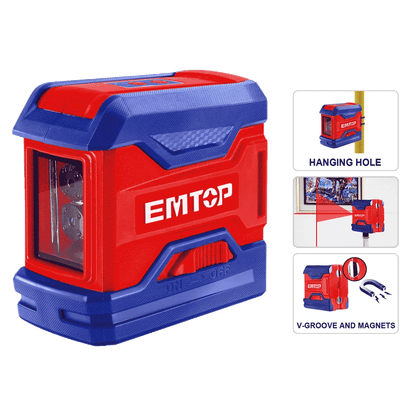 Laser 2 lignes rouge 15M EMTOP ESLE21501 - SME IMPORT