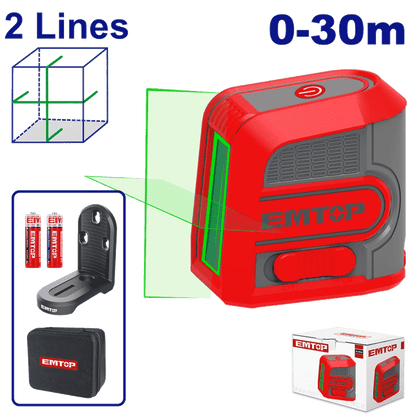 Laser 2 lignes vert 30M EMTOP ESLE2M03 - SME IMPORT