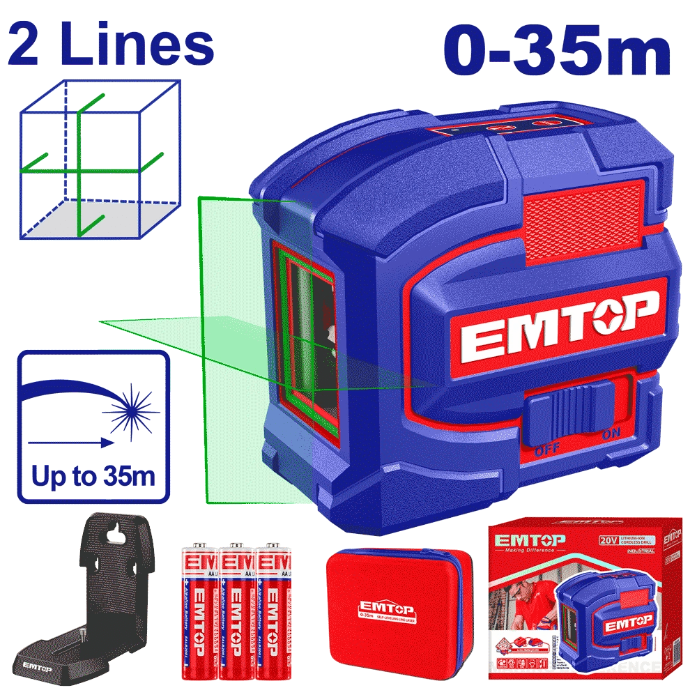 Laser 2 lignes vert 35M EMTOP ESLE21601 - SME IMPORT