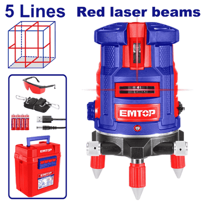 Laser 5 lignes rouge 30M EMTOP ESLE53001 - SME IMPORT