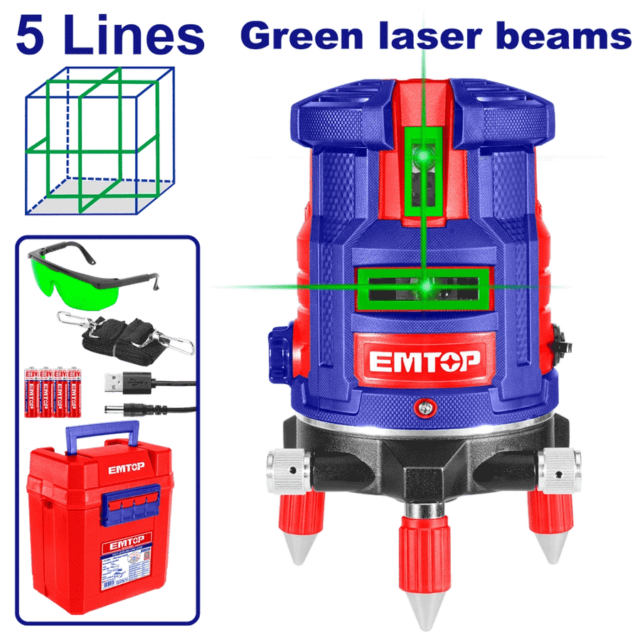 Laser 5 lignes vert 30M EMTOP ESLE53003 - SME IMPORT