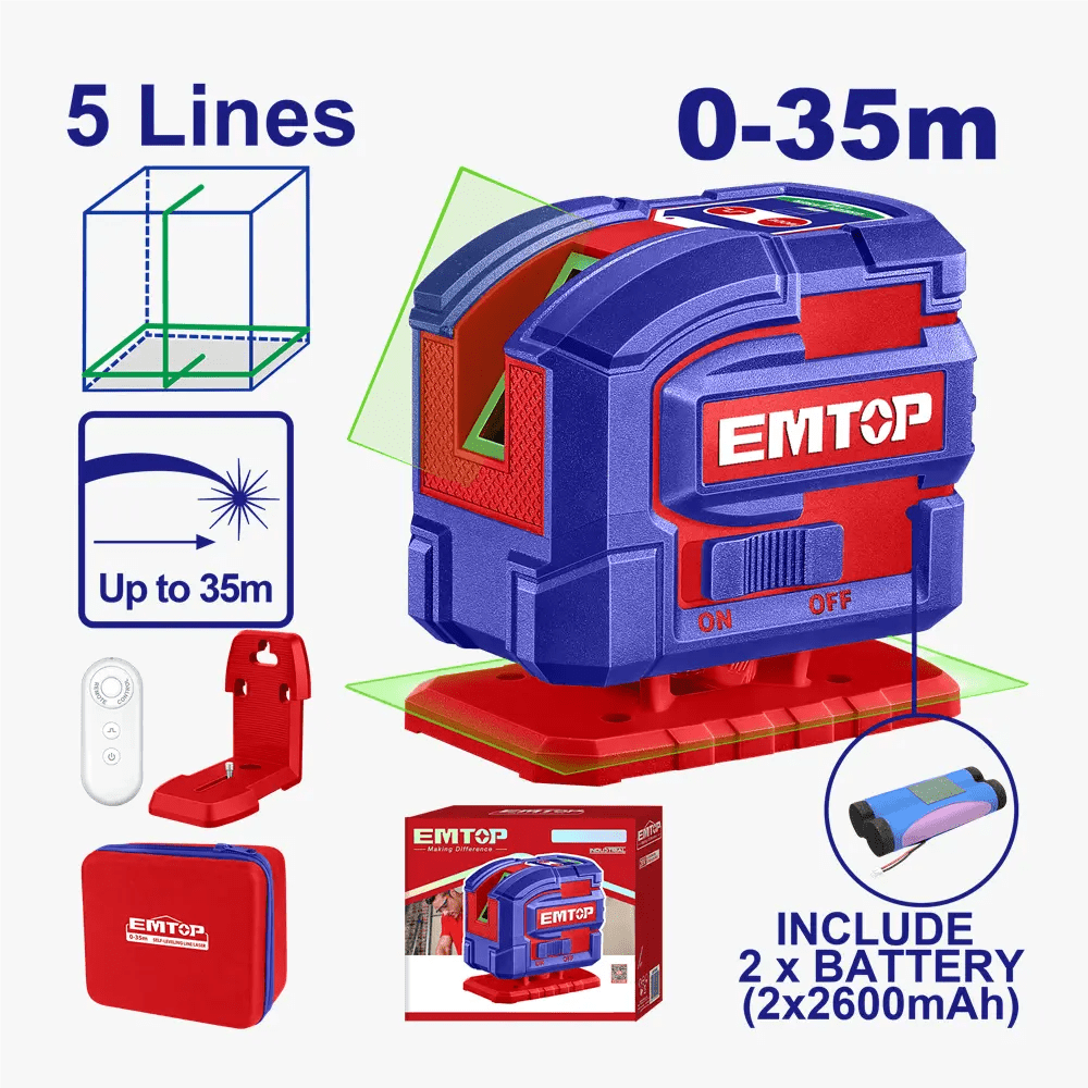 Laser de ligne autonivelant 0-35M EMTOP ESLE306502 - SME IMPORT