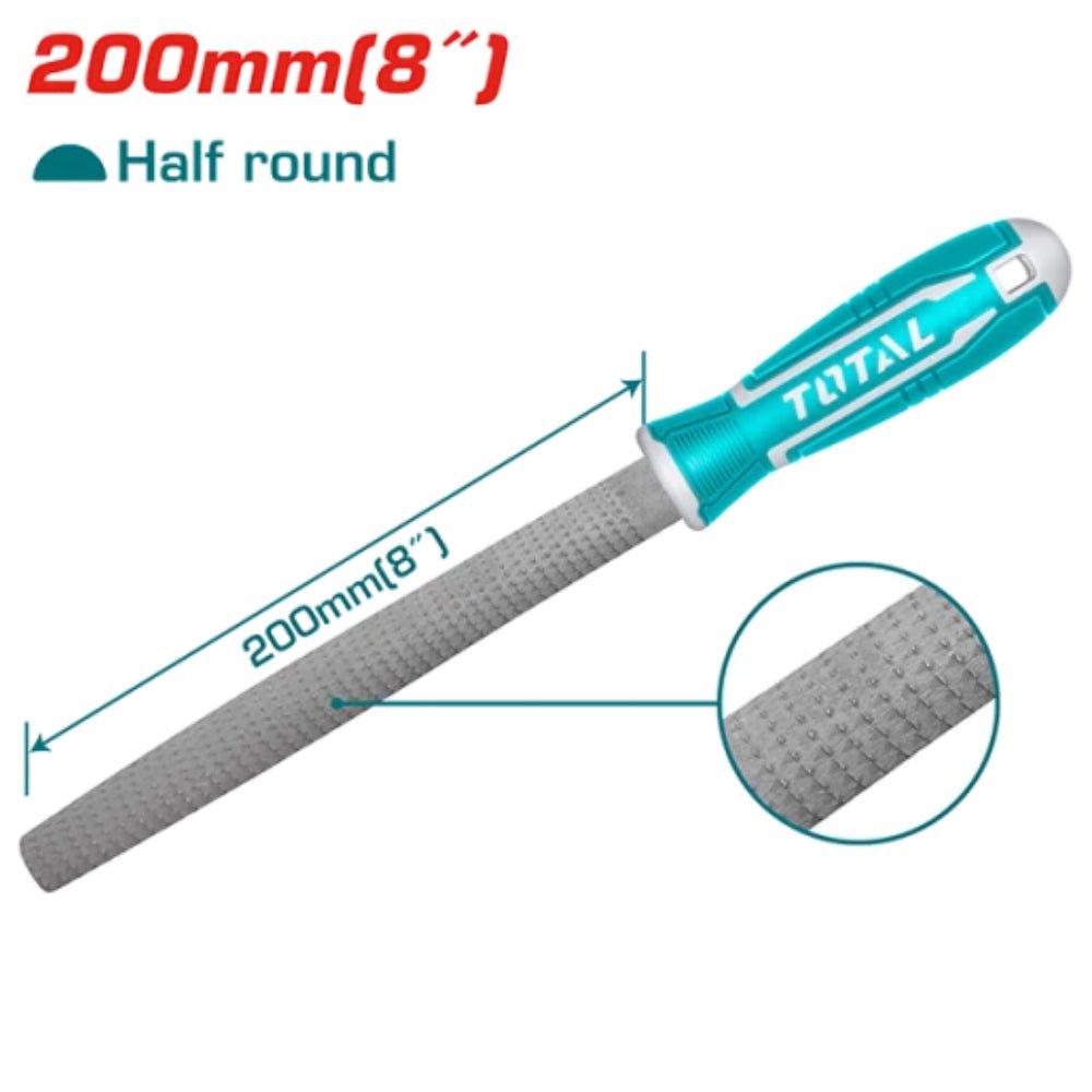 Lime demi ronde manuelle TOTAL 200 mm bricolage confort et précision THT91686 - SME IMPORT