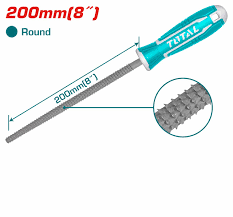 Lime ronde manuelle 200 mm acier carbone trempé haute performance TOTAL THT91786