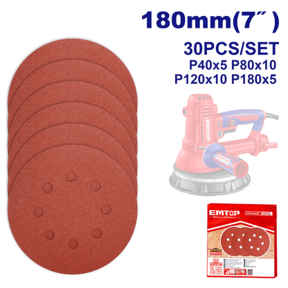 Lot de 30 feuille abrasive EMTOP EKRS180030 - SME IMPORT