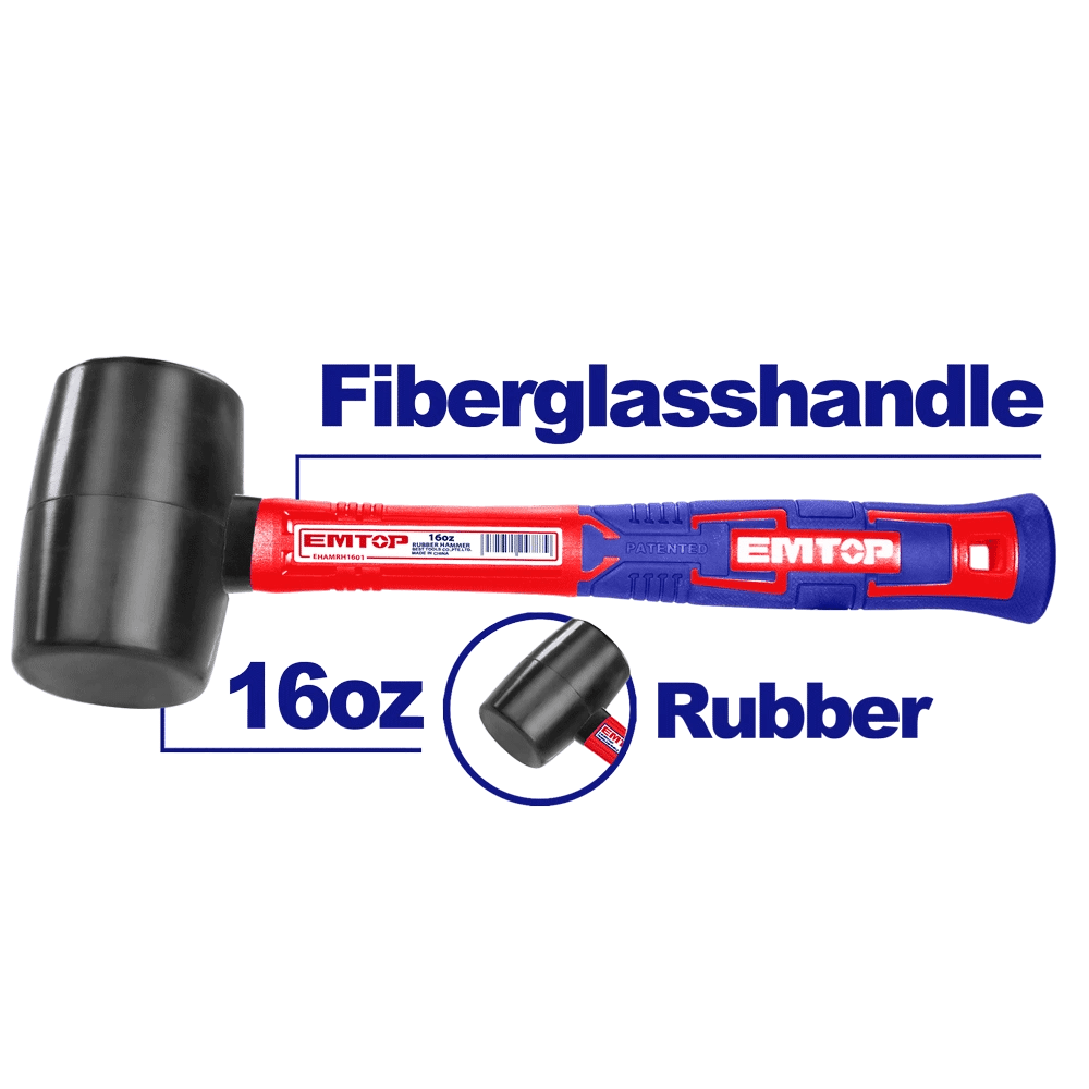 Maillet caoutchouc 450G m-fibrev EMTOP EHAMRH1601 - SME IMPORT