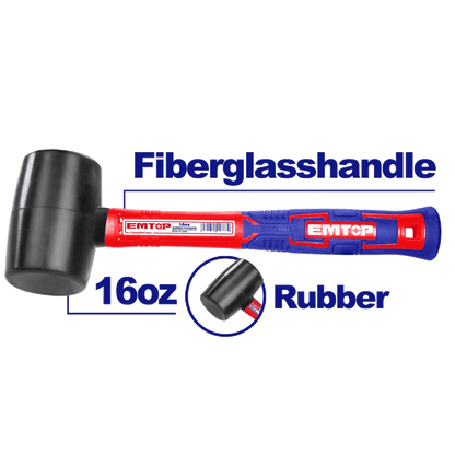 Maillet caoutchouc 450G m-fibrev EMTOP EHAMRH1601 - SME IMPORT