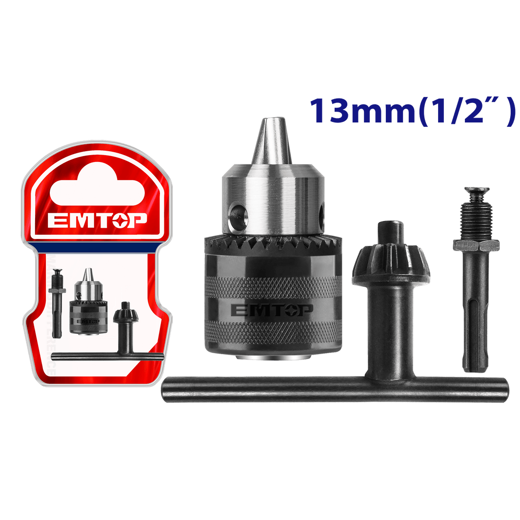 Mandrin à clé de 13 mm +adaptateur EMTOP EKCK1302 - SME IMPORT