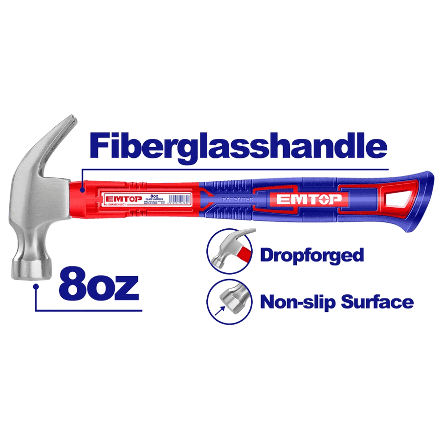 Marteau arrache clous 220G m-fib EMTOP EHAMCH0801 - SME IMPORT