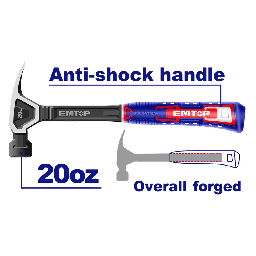 Marteau arrache clous 560G EMTOP EHAMCH2020 - SME IMPORT