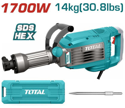 Marteau démolition 1700 w 50 j TOTAL béton TH217068 - SME IMPORT