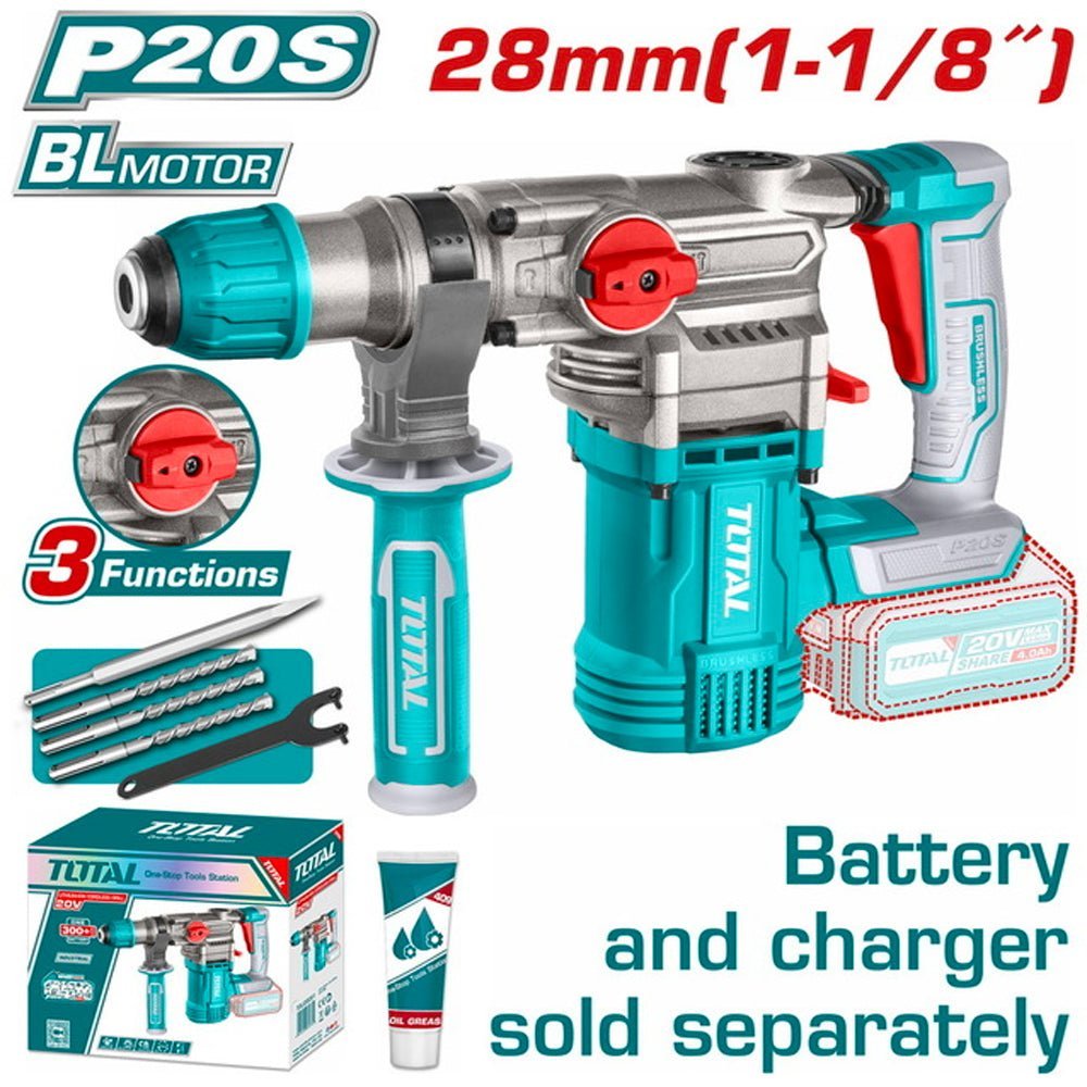 Marteau perforateur sans fil 20V P20S moteur brushless SDS plus 3 en 1 TRHLI20288 - SME IMPORT