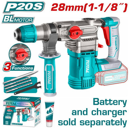 Marteau perforateur sans fil 20V P20S moteur brushless SDS plus 3 en 1 TRHLI20288 - SME IMPORT