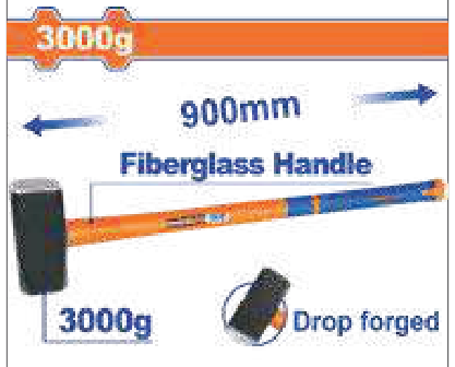 Masse carrée avec manche en fibre – WADFOW WHM2330 - SME IMPORT