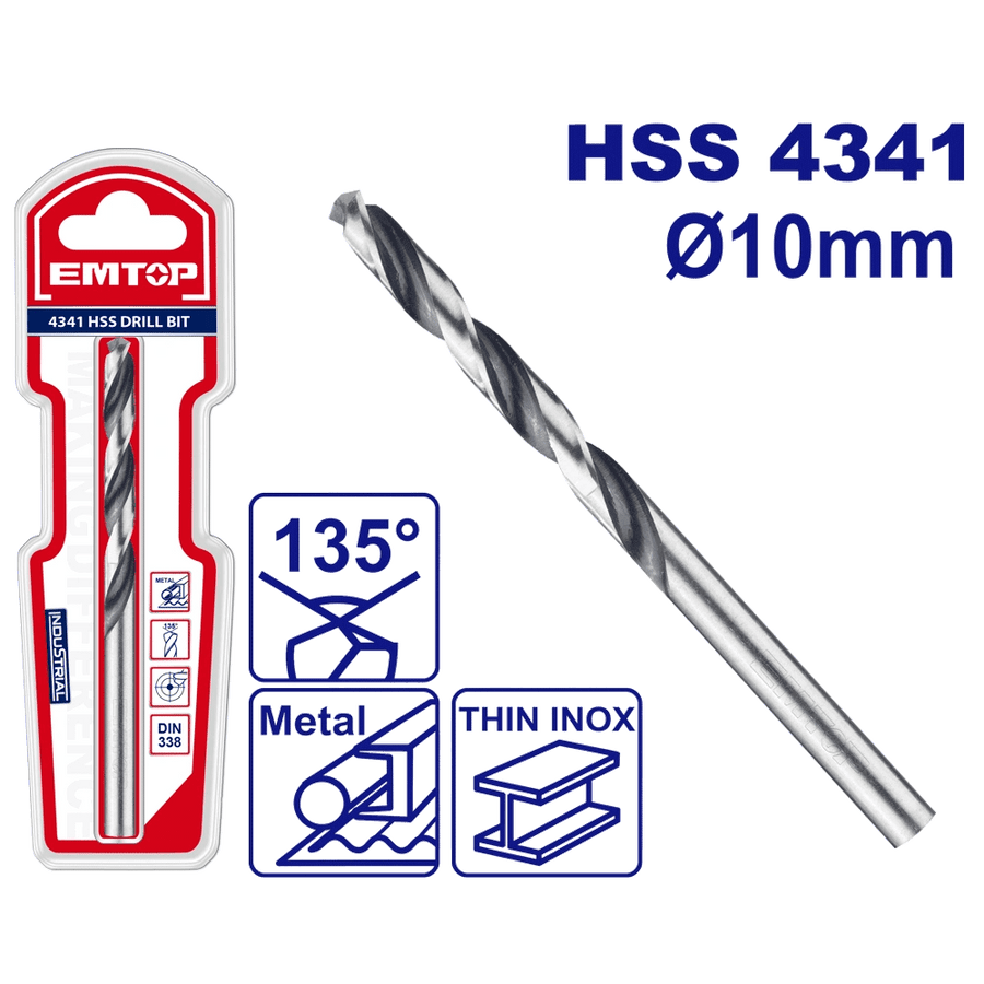 Mèche métal HSS ø 10MM EMTOP ETDB310102 - SME IMPORT