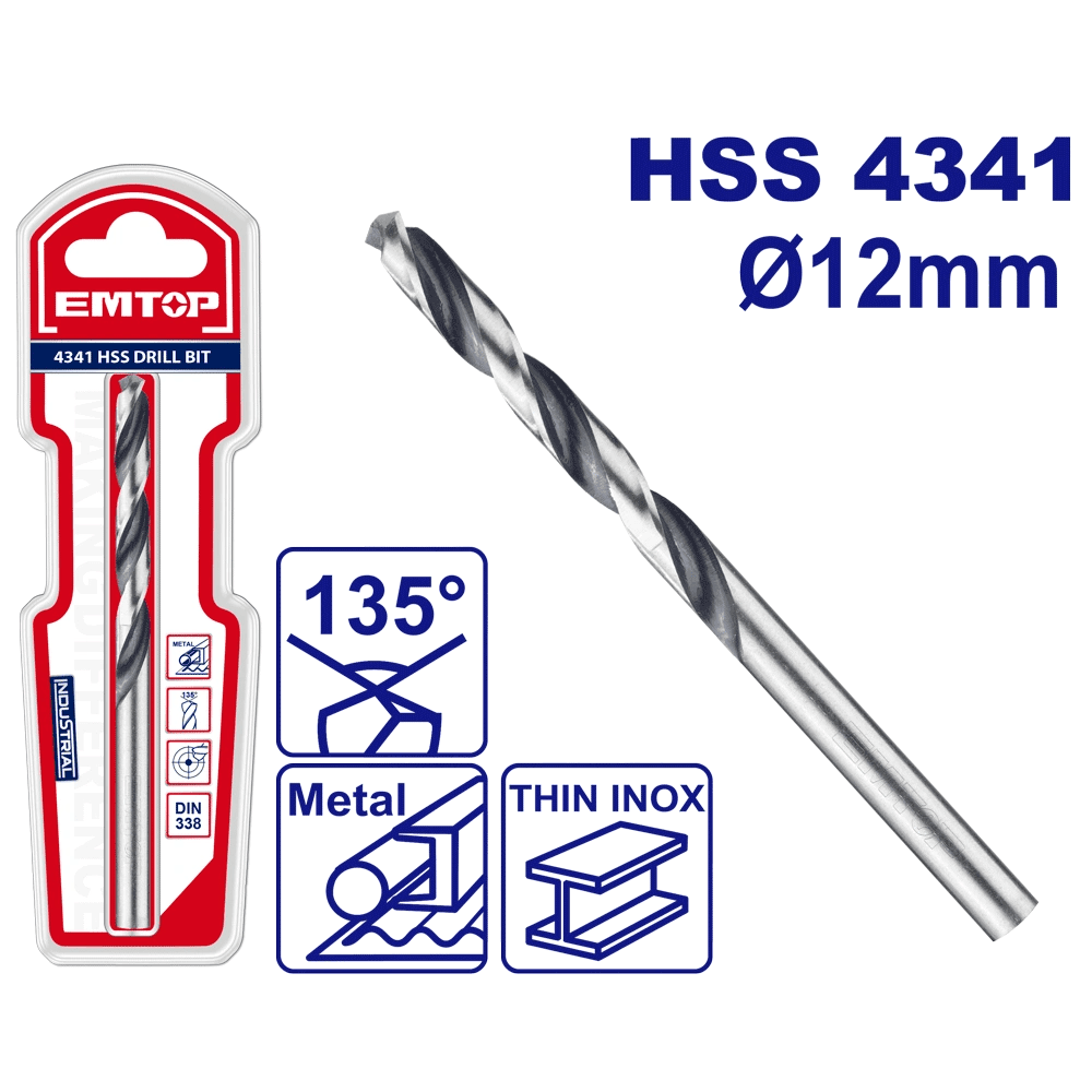 Mèche métal HSS ø 12MM EMTOP ETDB310122 - SME IMPORT
