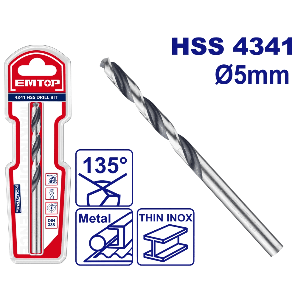 Mèche métal HSS ø 5MM EMTOP ETDB310502 - SME IMPORT