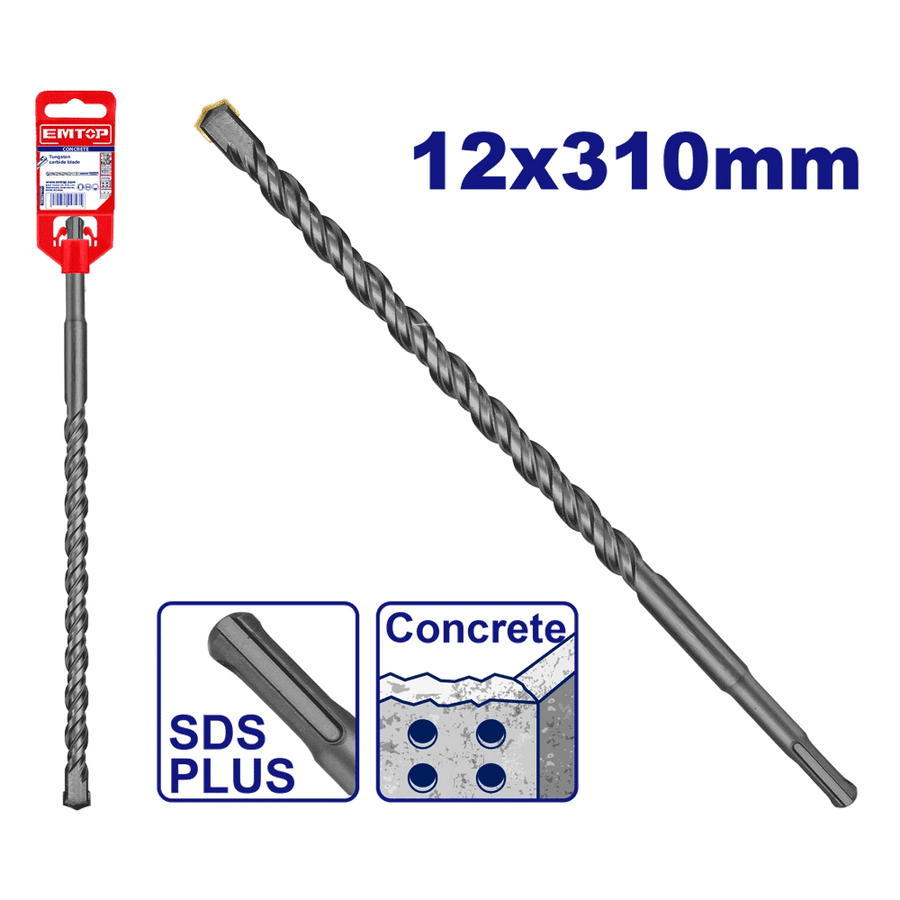 Mèche SDS plus ø 12X310MM EMTOP EHDR11205 - SME IMPORT