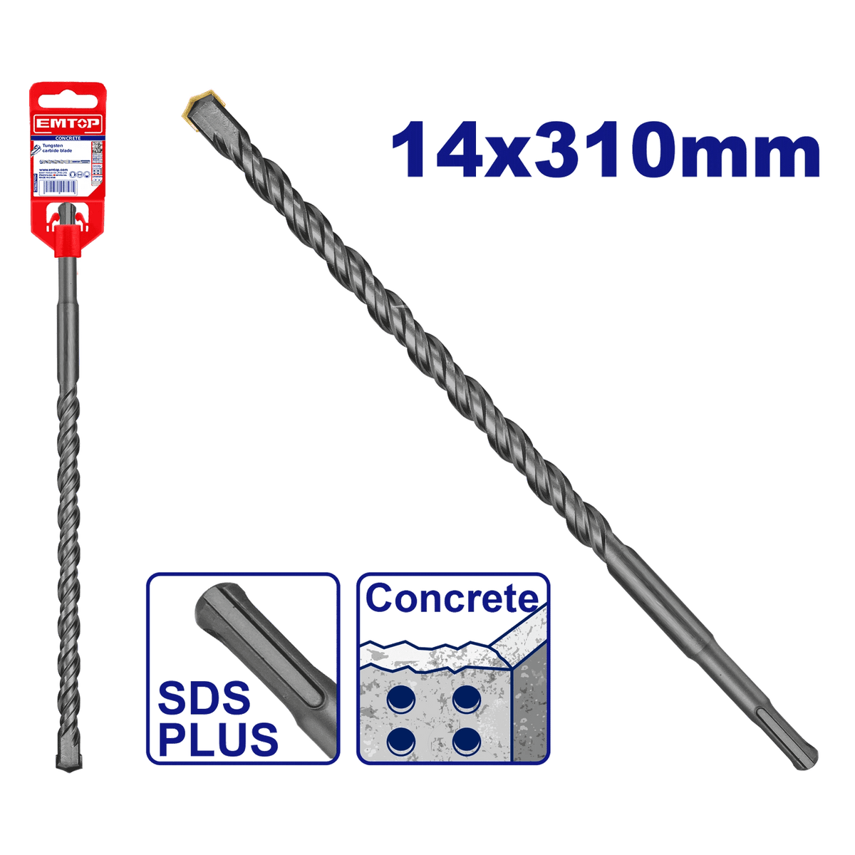 Mèche SDS plus ø 14X310MM EMTOP EHDR11405 - SME IMPORT
