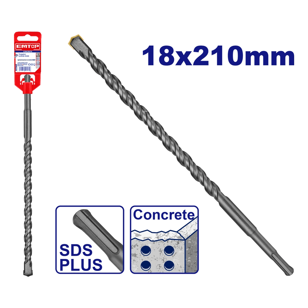 Mèche SDS plus ø 18X210MM EMTOP EHDR11803 - SME IMPORT