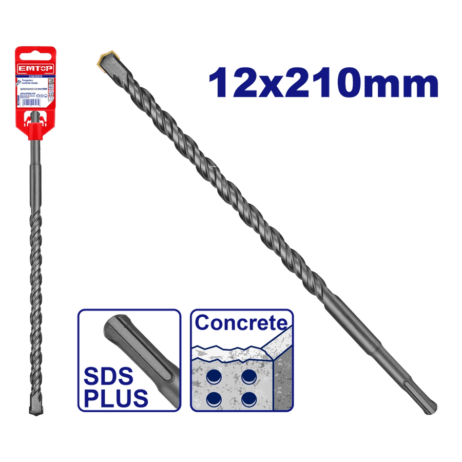 Mèche SDS plus Ø12X210MM EMTOP EHDR11203 - SME IMPORT