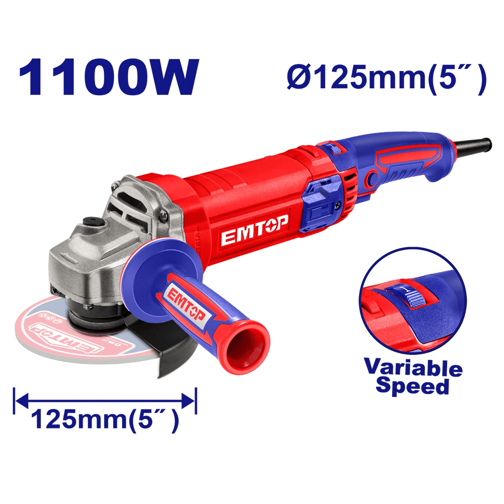 Meule 125 1100W a variateur EMTOP EAGRS11053 - SME IMPORT